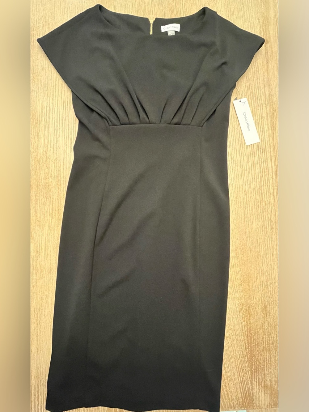 Calvin Klein Women's Boat Neck Scuba Crepe Sheath Dress Black Size 10 NWT - Picture 2 of 12